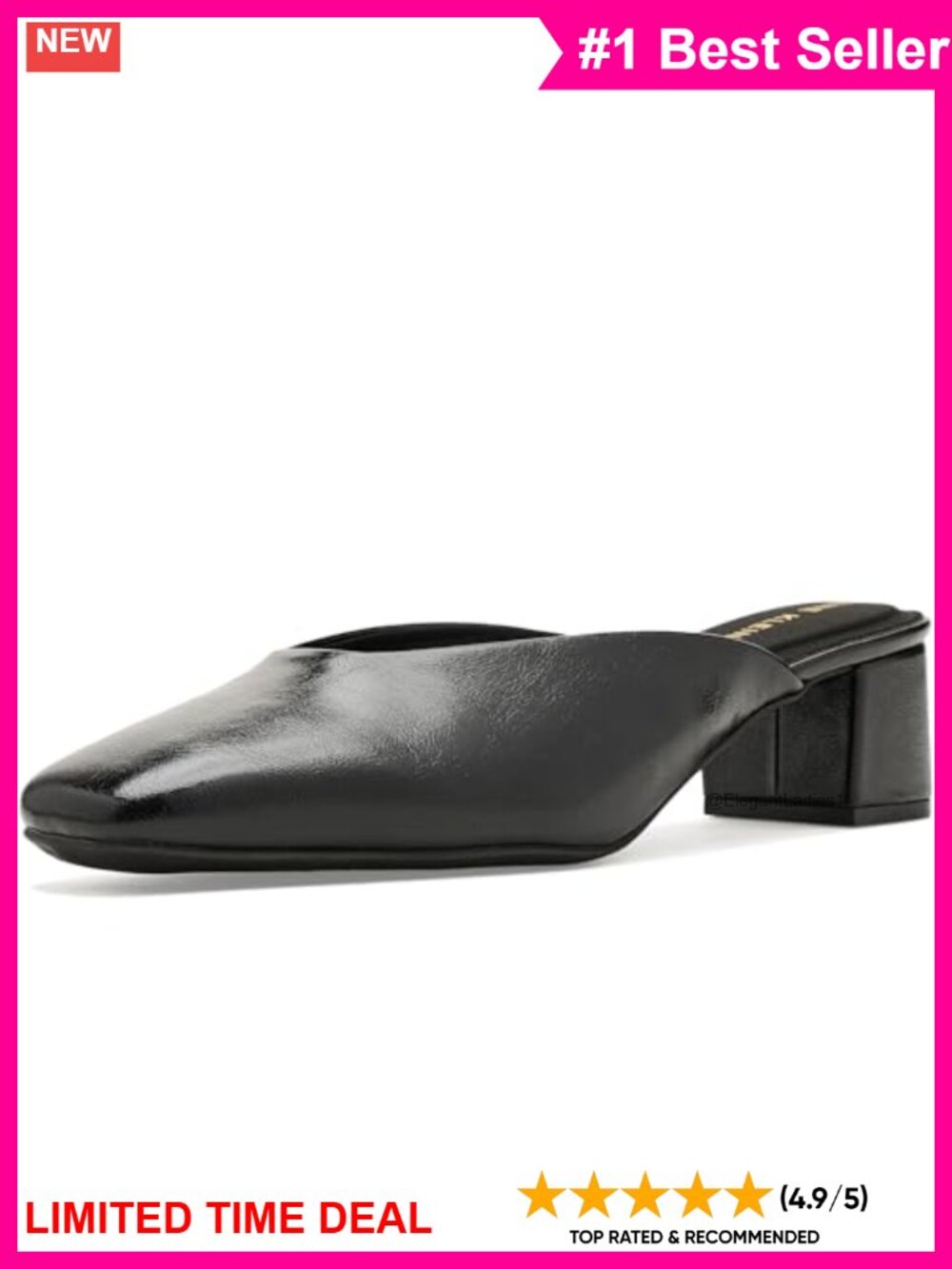 Anne Klein Maeus Square Toe Block Heel Slip-On Mule